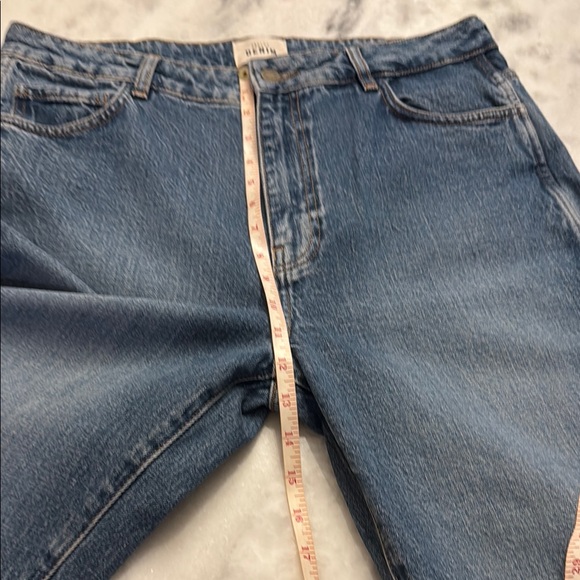 SEZANE L'ICONIQUE DROIT TROUSERS Blue Straight Leg Timeless Style 34” waistUS 12 - Picture 9 of 16